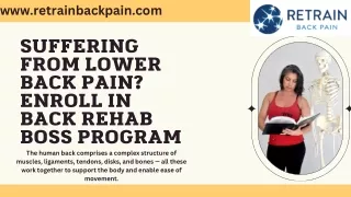Suffering From Lower Back Pain : Retrain Back Pain