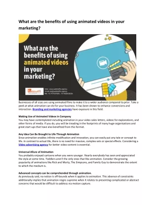 what are the benefits of using animated videos