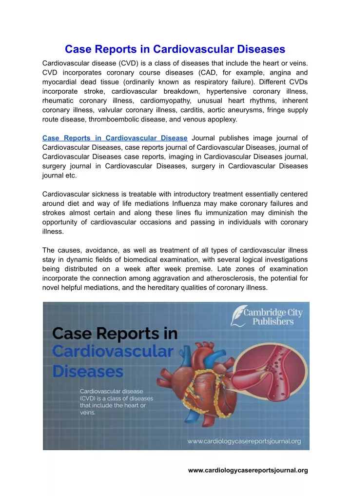 case reports in cardiovascular diseases