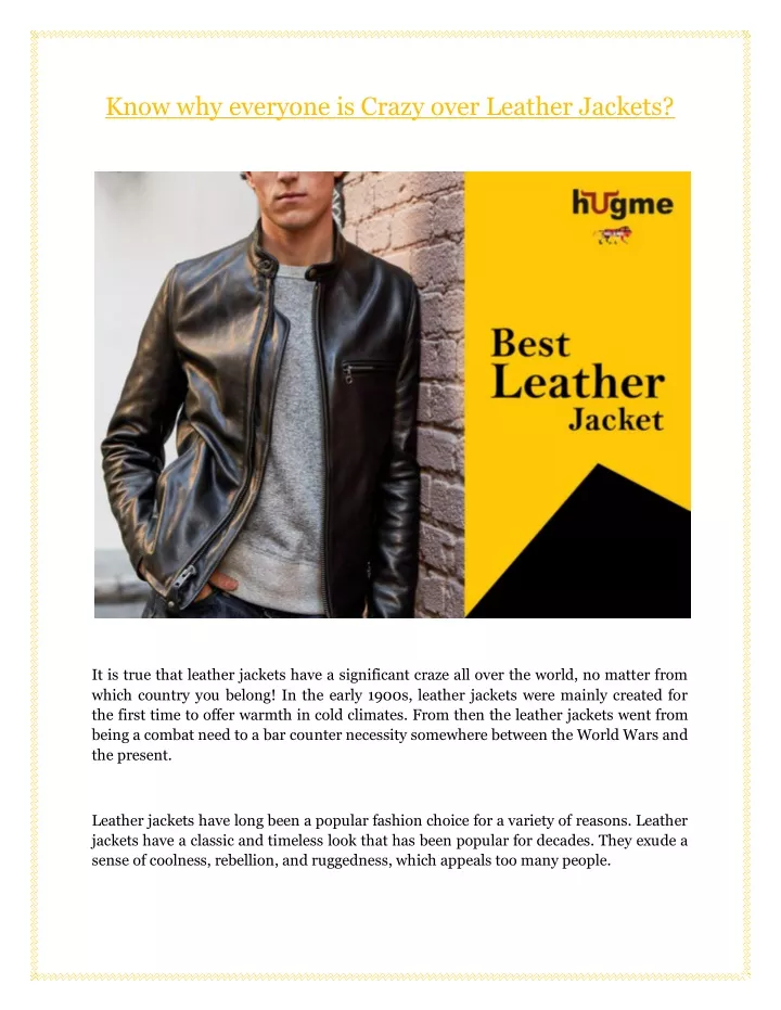 know why everyone is crazy over leather jackets