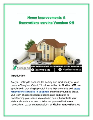Home Improvements & Renovations serving Vaughan ON