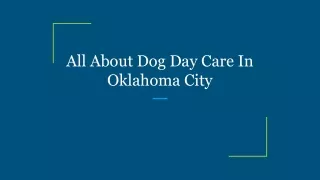 All About Dog Day Care In Oklahoma City
