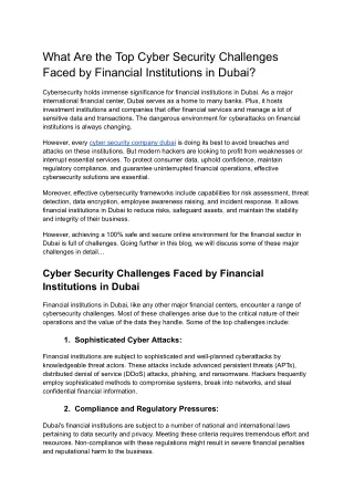 What Are the Top Cyber Security Challenges Faced by Financial Institutions in Dubai_