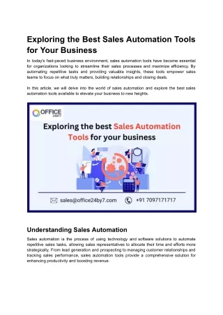Exploring the Best Sales Automation Tools for Your Business
