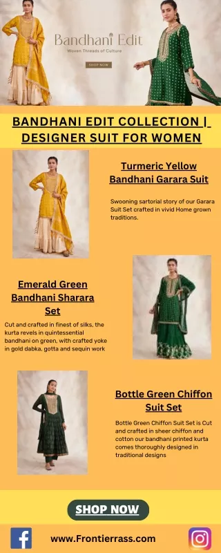 Shop Bandhani Edit Collection Ethnic Wear at Frontier Raas