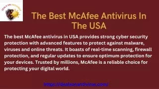 The Best  McAfee Antivirus Software In The USA