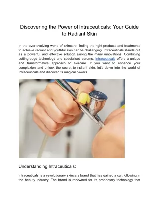Discovering the Power of Intraceuticals_ Your Guide to Radiant Skin