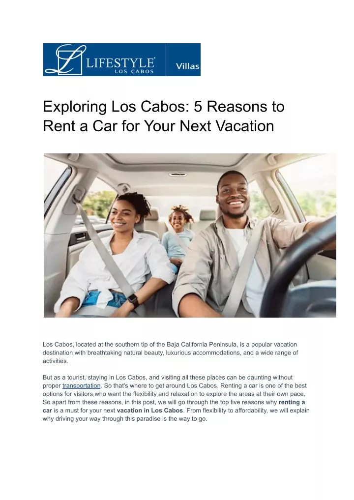 exploring los cabos 5 reasons to rent