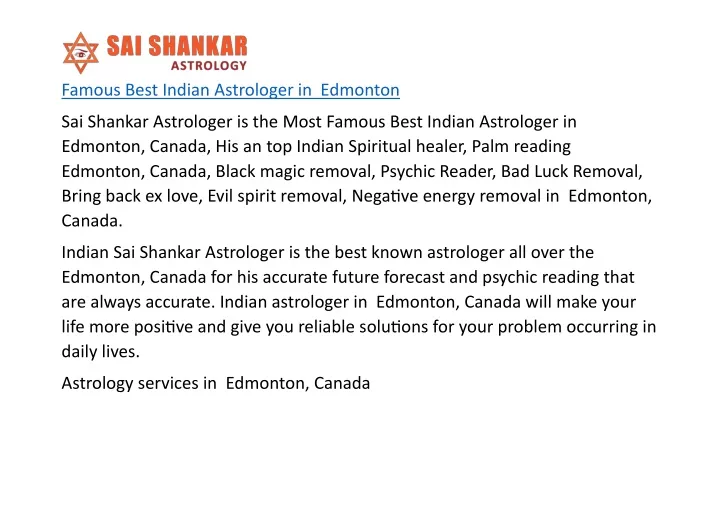 famous best indian astrologer in edmonton