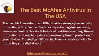 The Best  McAfee Antivirus Software In The USA
