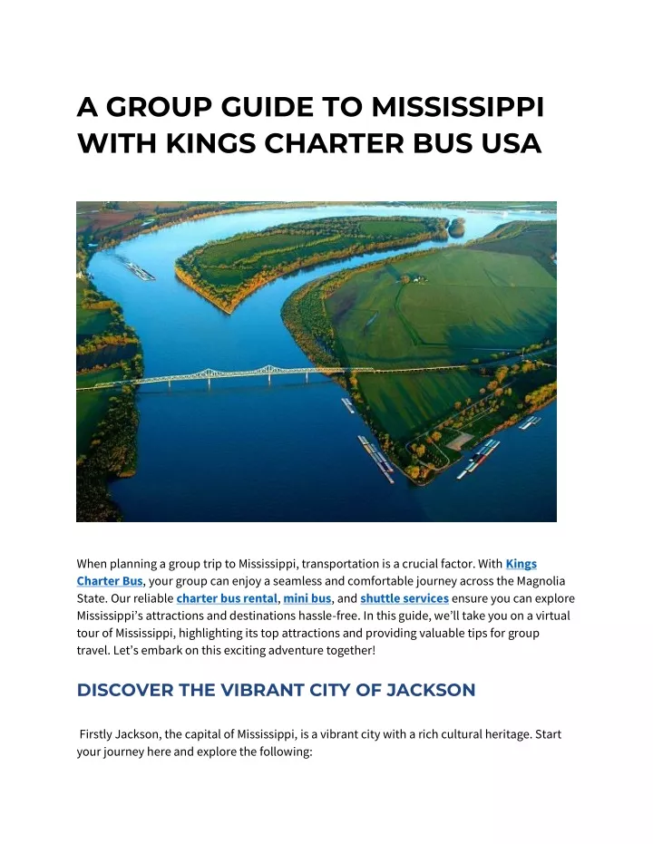 a group guide to mississippi with kings charter