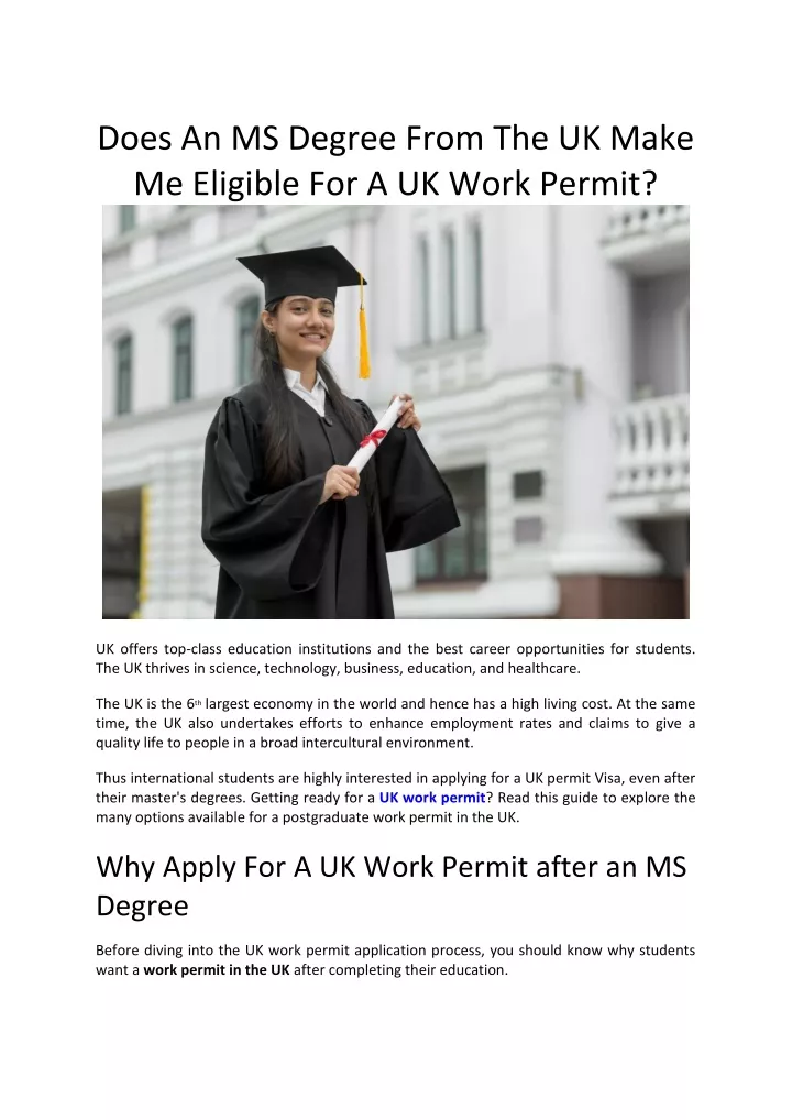 does an ms degree from the uk make me eligible