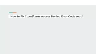 how to fix cloudflare s access denied error code