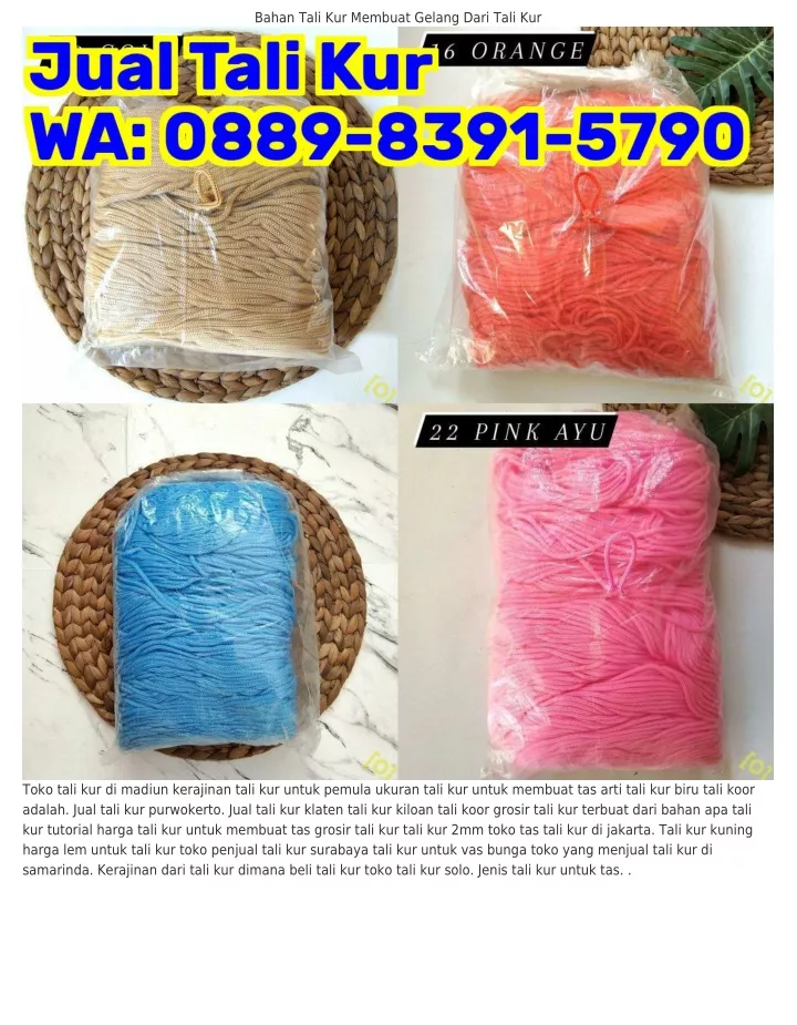 bahan tali kur membuat gelang dari tali kur