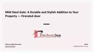Mild Steel Gate A Durable and Stylish Addition to Your Property — Firerated door