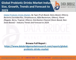 global probiotic drinks market industry size