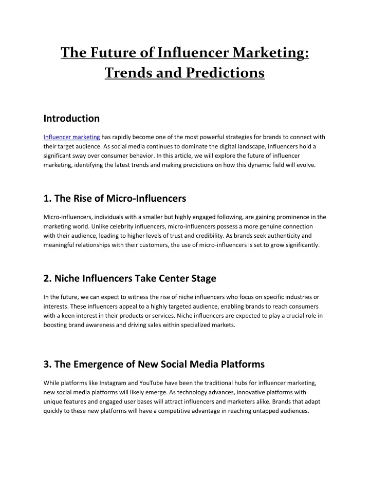 the future of influencer marketing trends