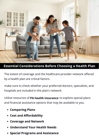 Essential Considerations Before Choosing a Health Plan
