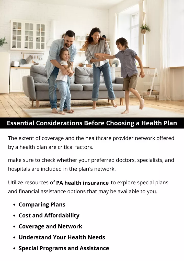 essential considerations before choosing a health