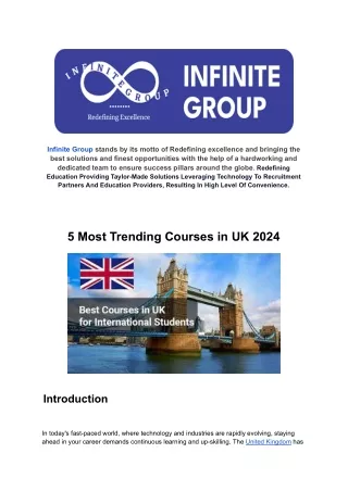 5 Most Trending Courses In UK 2024