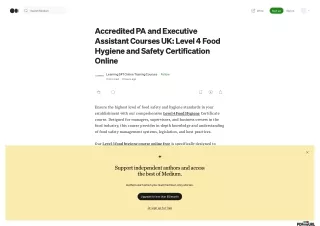 Accredited PA and Executive Assistant Courses UK: Level 4 Food Hygiene and Safet