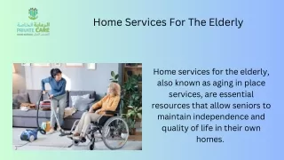 home services for the elderly