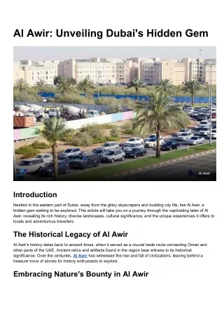 Al Awir_ Unveiling Dubai's Hidden Gem