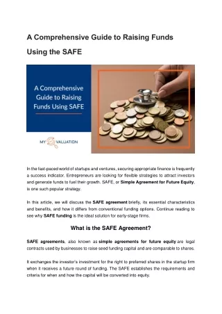 A Comprehensive Guide to Raising Funds Using the SAFE