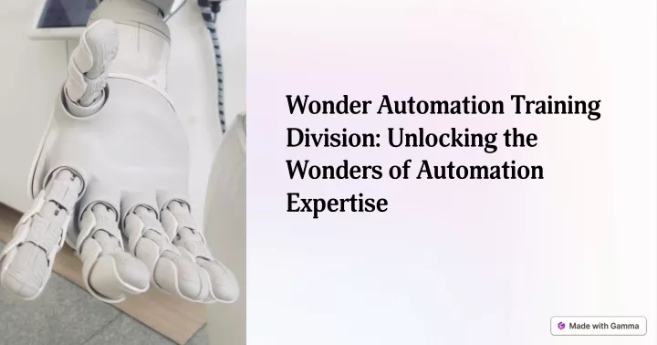 wonder automation training division unlocking