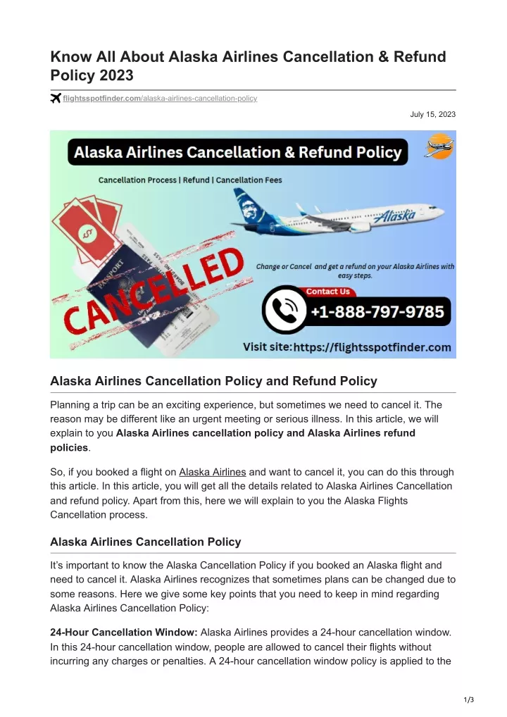 know all about alaska airlines cancellation