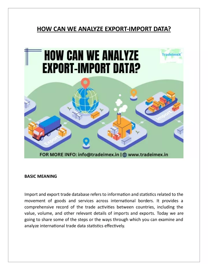 how can we analyze export import data