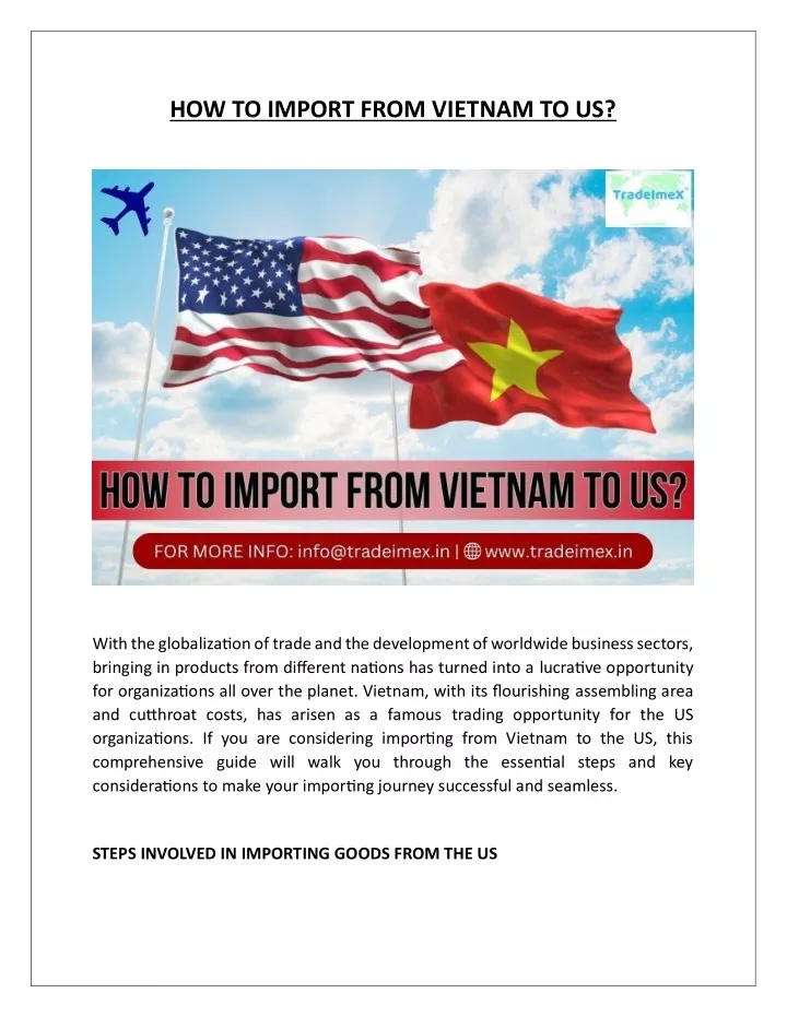 how to import from vietnam to us