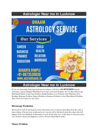 Astrologer Near me in Lucknow  91-9873530830