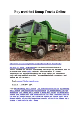 Buy used 6×4 Dump Trucks Online
