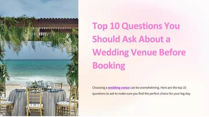 top 10 questions you should ask about a wedding