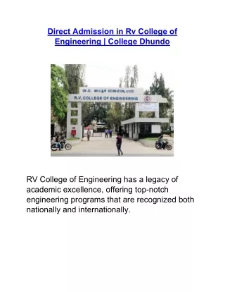 direct admission in rv college of engineering