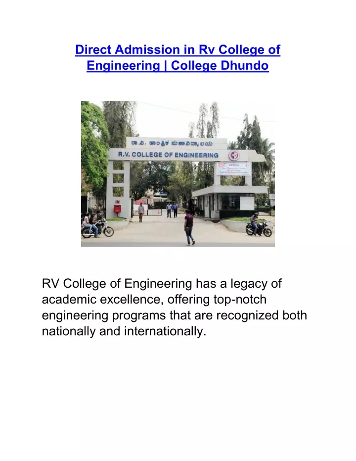 direct admission in rv college of engineering