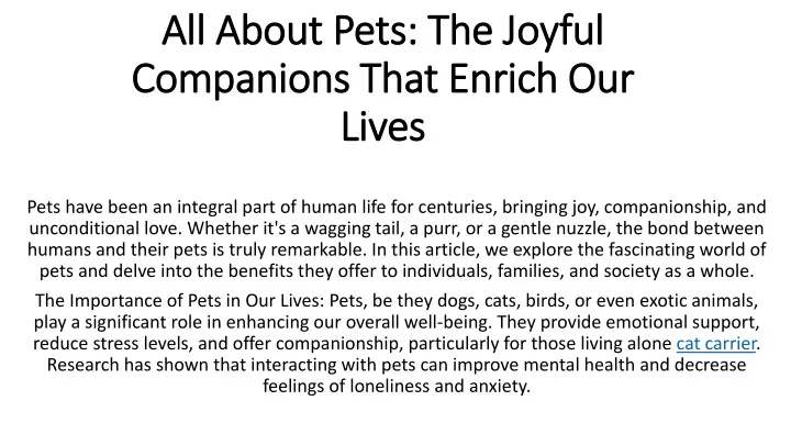 all about pets the joyful companions that enrich our lives