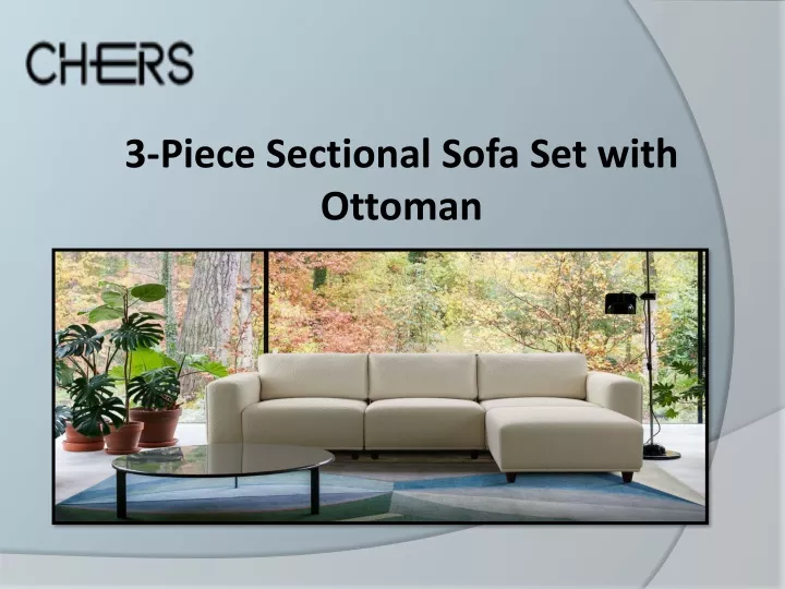3 piece sectional sofa set with ottoman