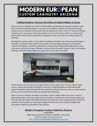 Crafting Excellence Discover the Artistry of Cabinet Makers in Tucson