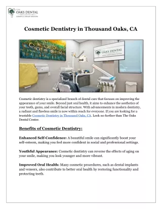 Cosmetic Dentistry in Thousand Oaks, CA