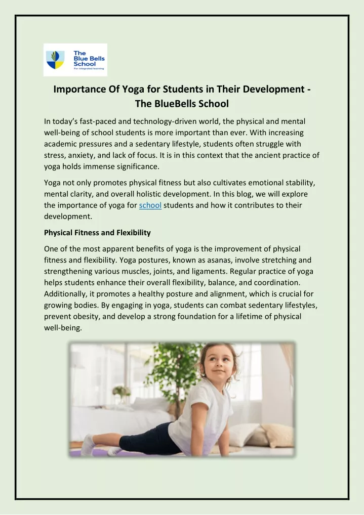 importance of yoga for students in their