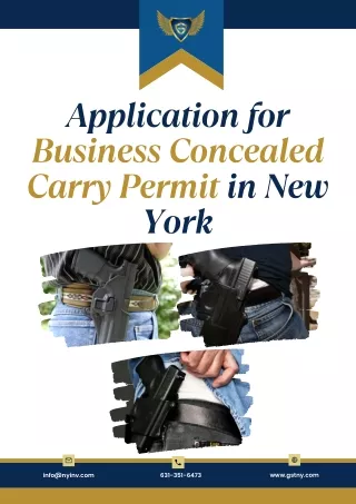 Application for Business Concealed Carry Permit in New York