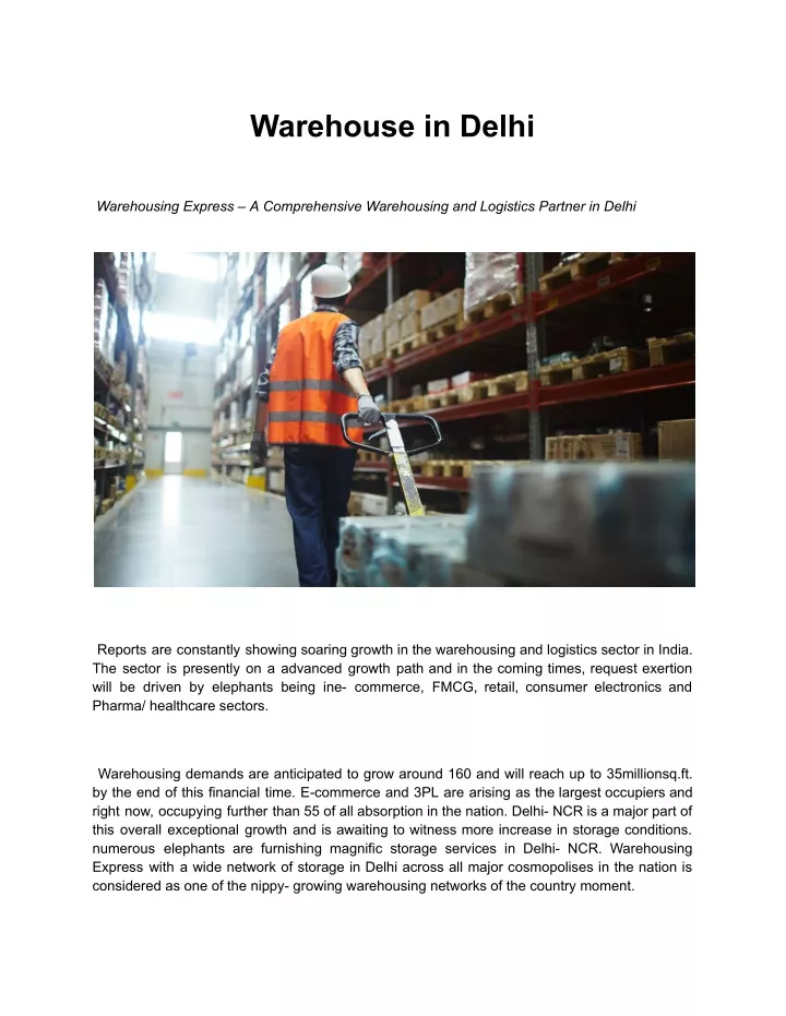 warehouse in delhi