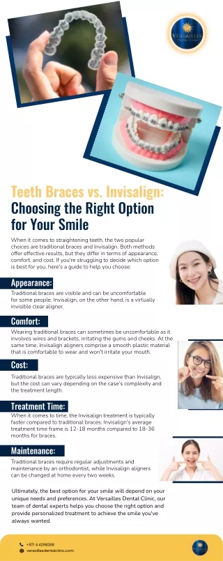 Teeth Braces vs. Invisalign: Choosing the Right Option for Your Smile