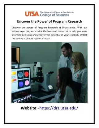 Uncover the Power of Program Research