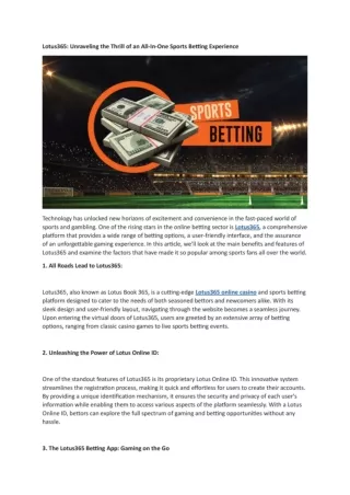 Unraveling the Thrill of an All-In-One Sports Betting Experience