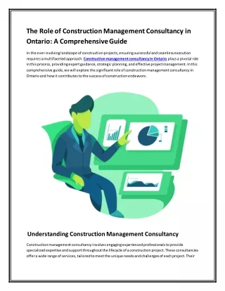 The Role of Construction Management Consultancy in Ontario A Comprehensive Guide
