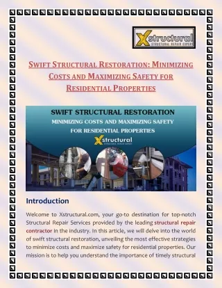 Swift Structural Restoration - Minimizing Costs and Maximizing Safety for Residential Properties