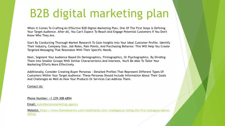 b2b digital marketing plan